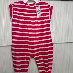 NWT Baby Gap Hot Pink striped One Piece 0-3m